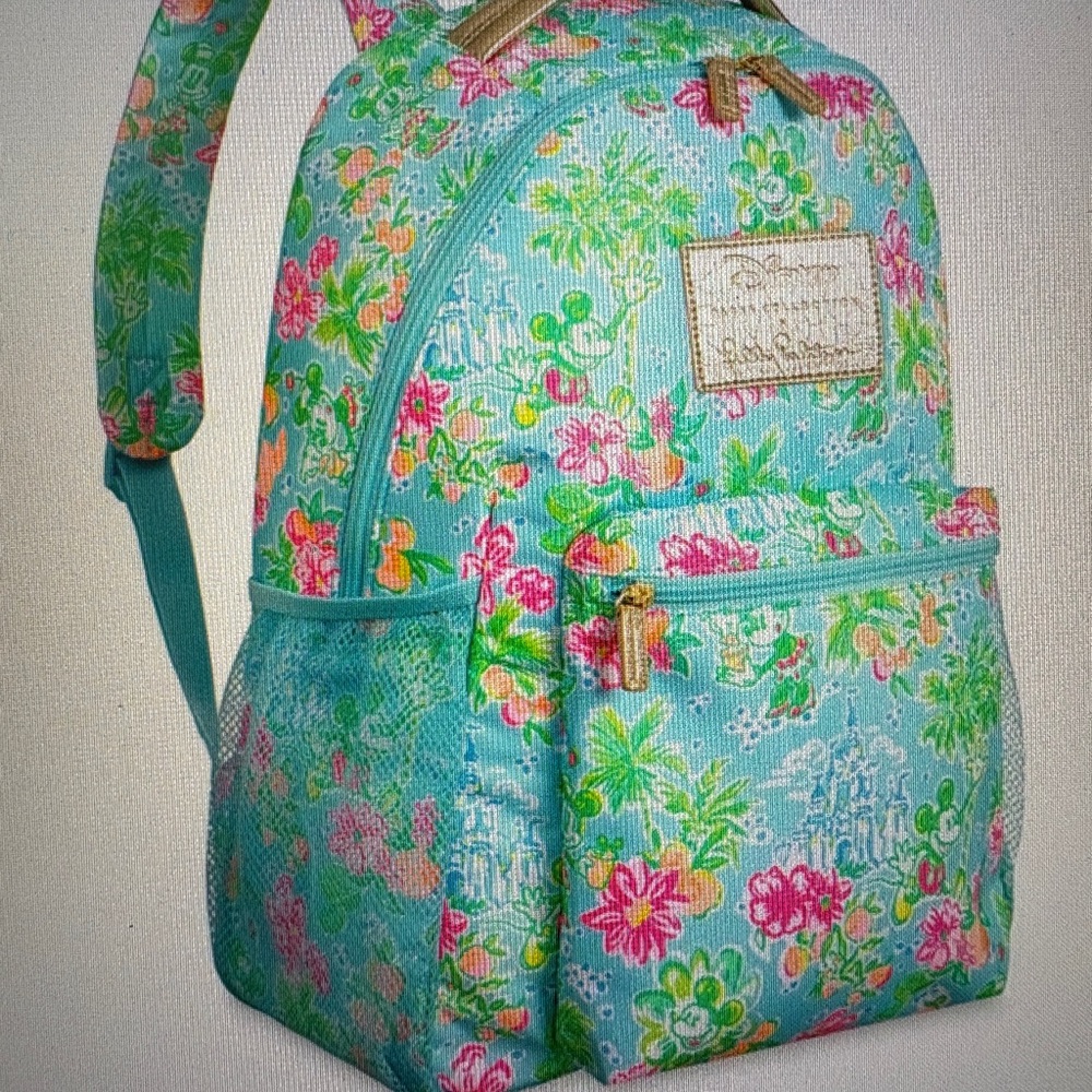 NEW WITH TAGS Lilly Pulitzer Loves Disney Backpack Parks Mickey Minnie Mouse